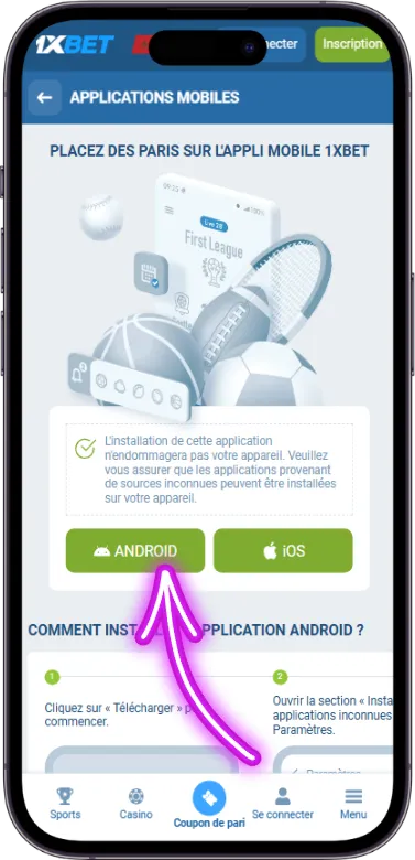 Cliquer sur le bouton de téléchargement