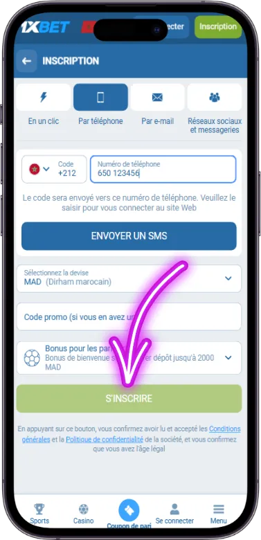 Finaliser l’inscription